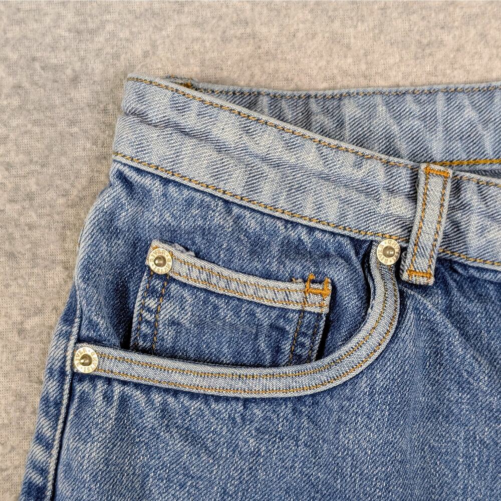 River Island Denim Shorts UK 16 (US 12) Button Fly Colorblock Y2K Festival - Picture 2 of 11
